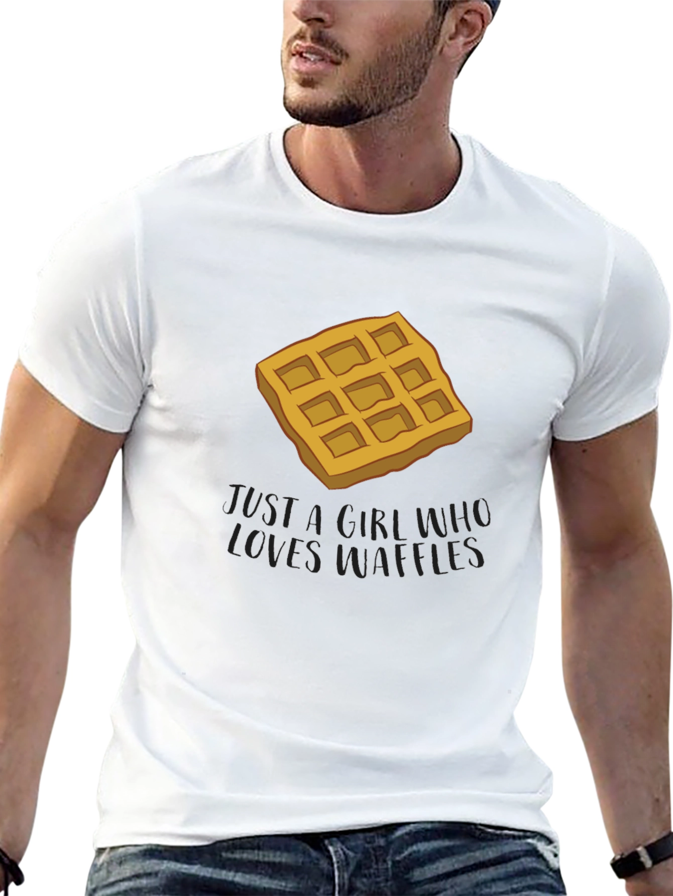 Waffle Lover T-Shirt - Black Cotton Blend Tee