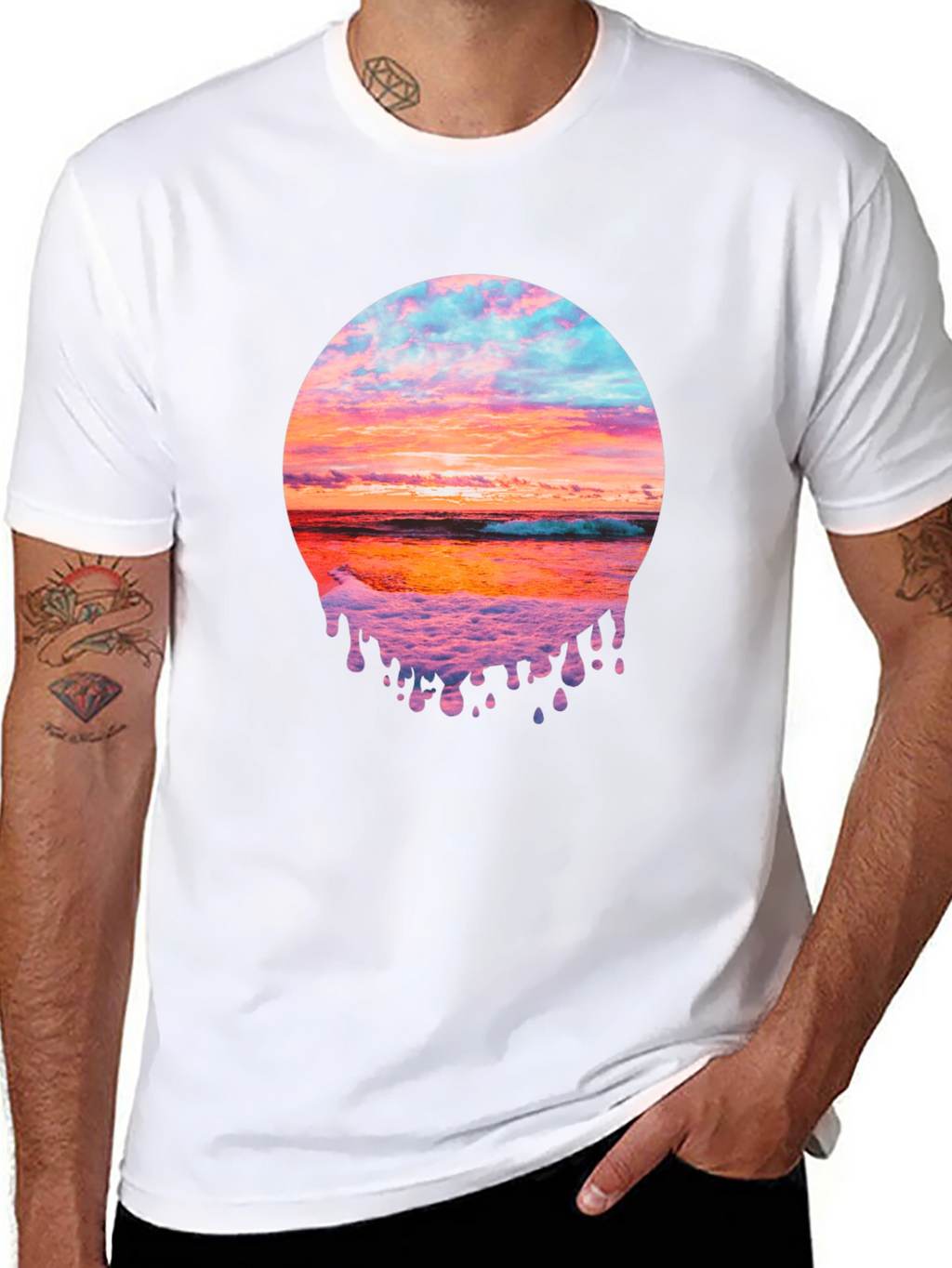 Sunset Beach Graphic Tee - Black