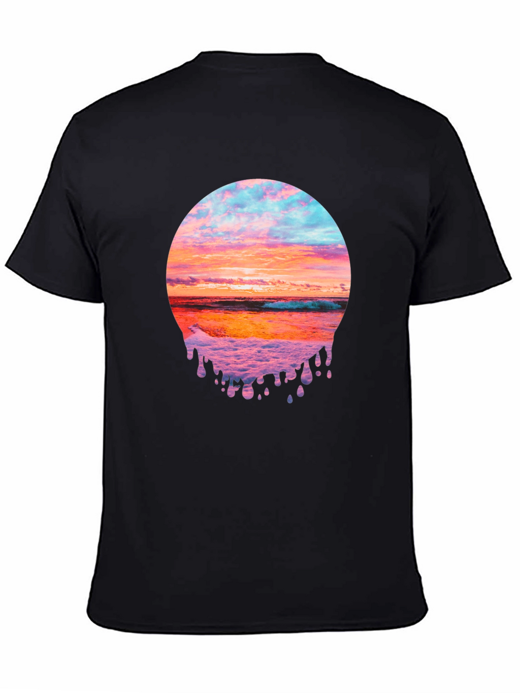 Sunset Beach Graphic Tee - Black