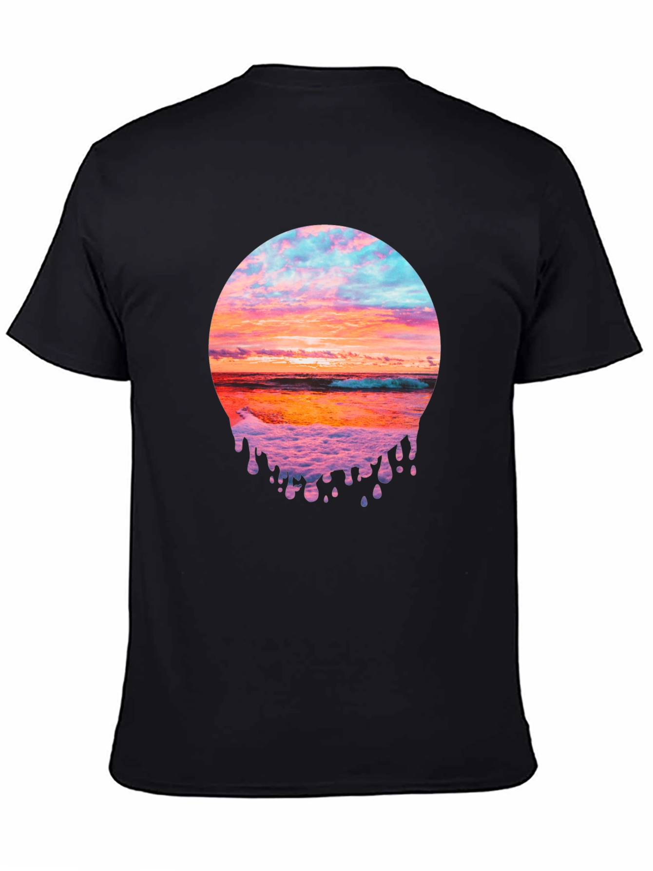 Sunset Beach Graphic Tee - Black