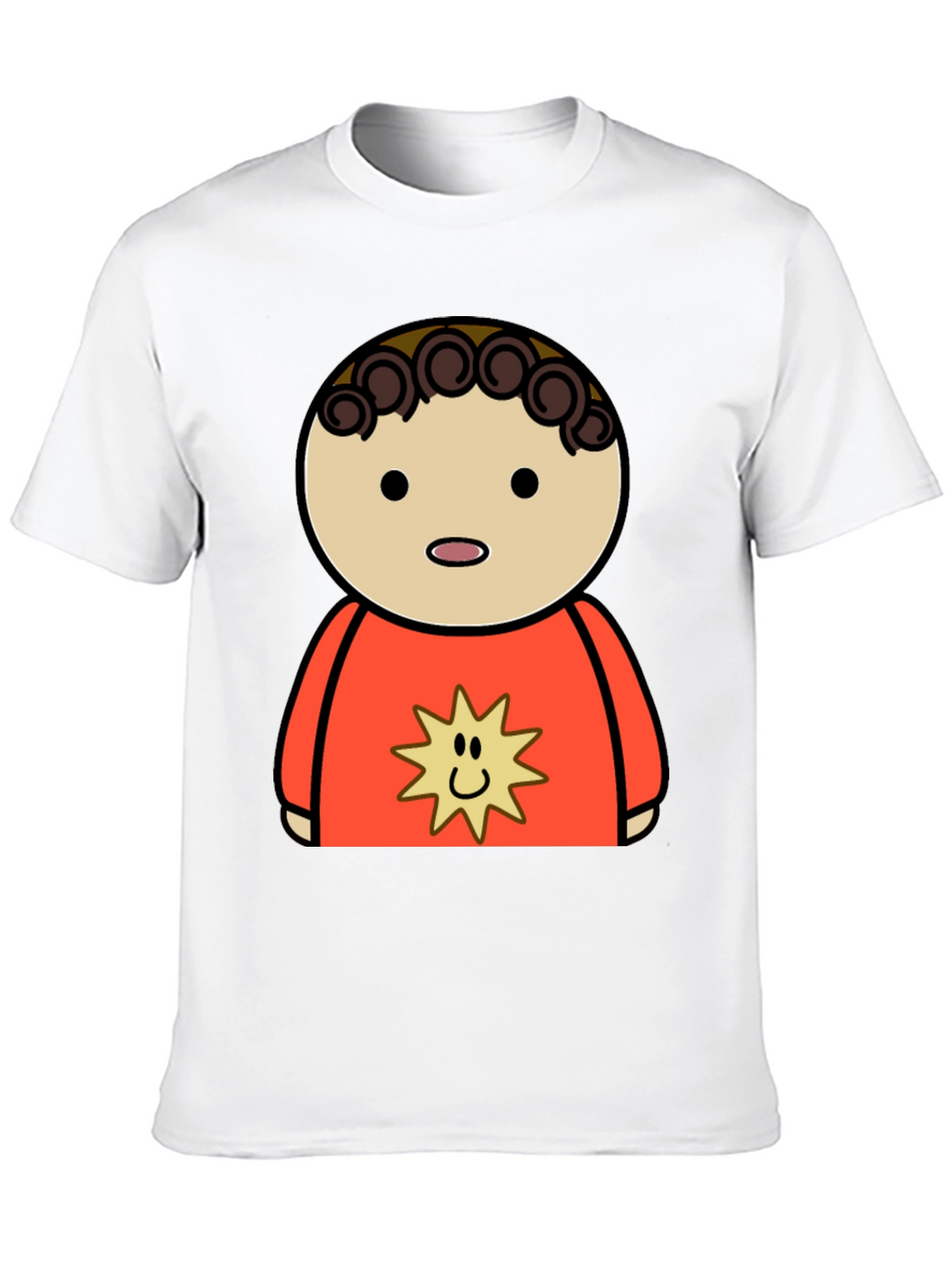 Cartoon Character Graphic Tee - Black