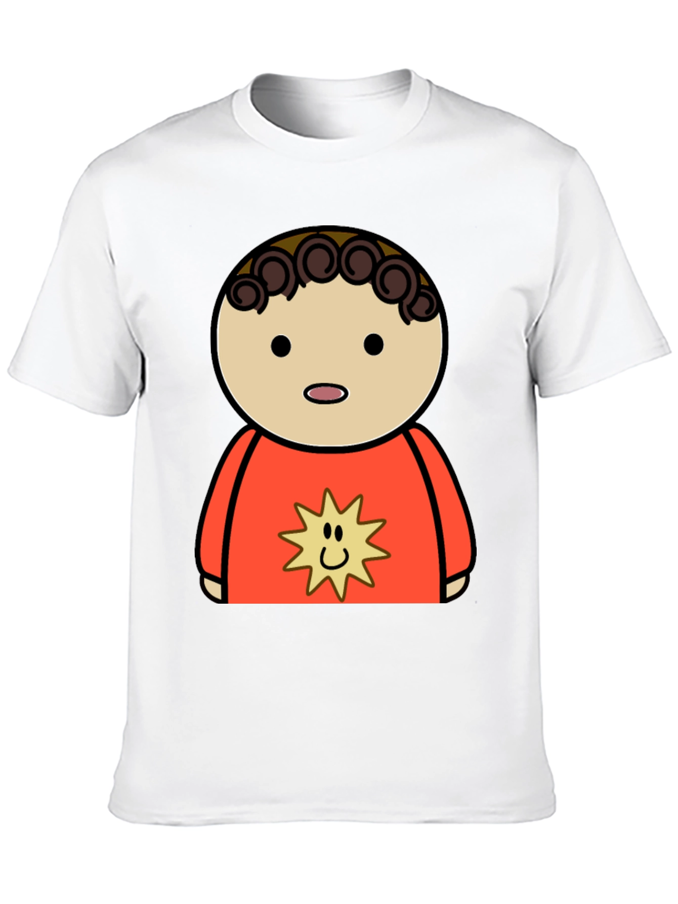 Cartoon Character Graphic Tee - Black
