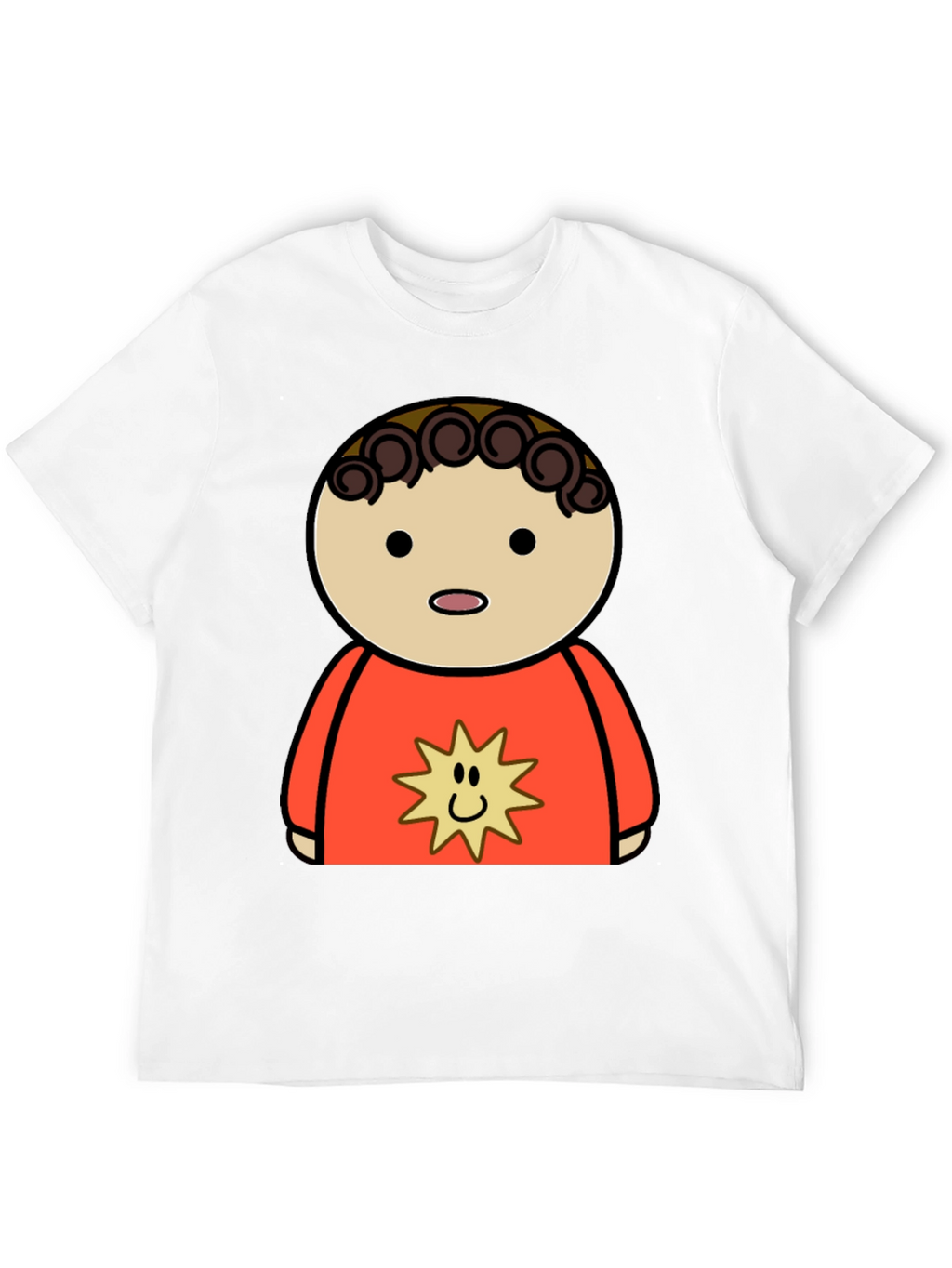 Cartoon Character Graphic Tee - Black