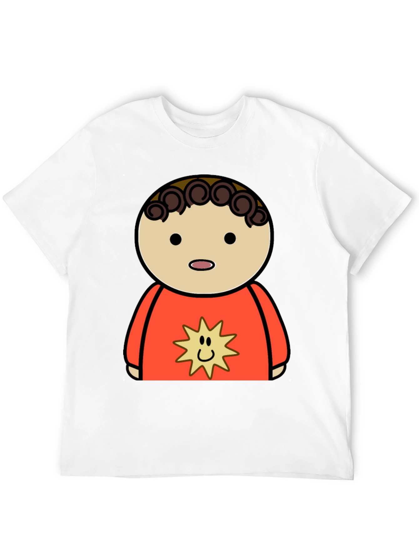 Cartoon Character Graphic Tee - Black