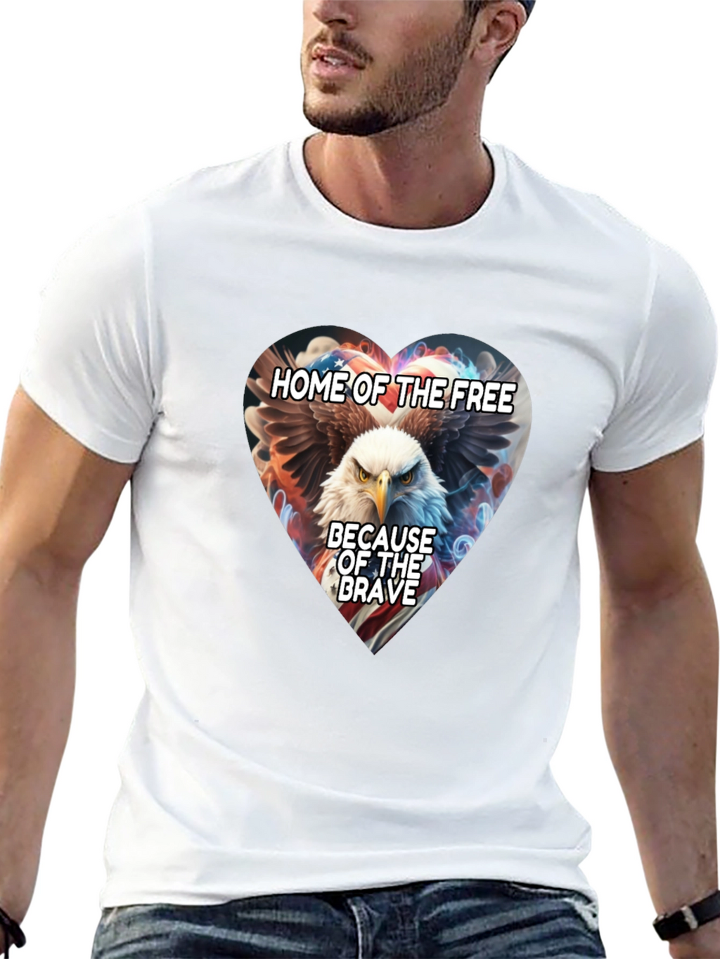 Patriotic Eagle Heart T-Shirt