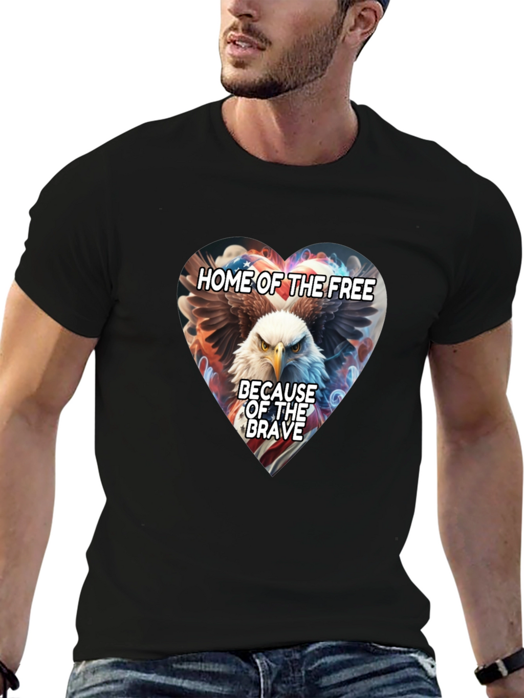 Patriotic Eagle Heart T-Shirt