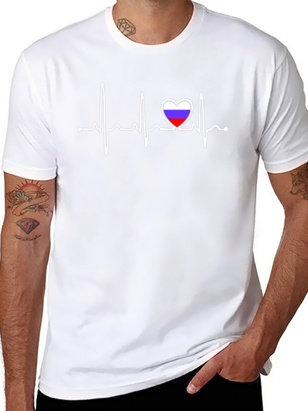 Heartbeat Russia Flag Graphic T-Shirt