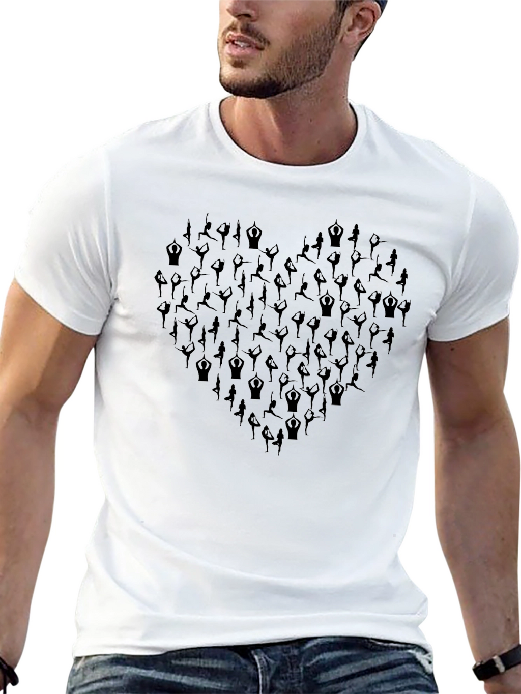 Yoga Heart Graphic Black T-Shirt - Unisex