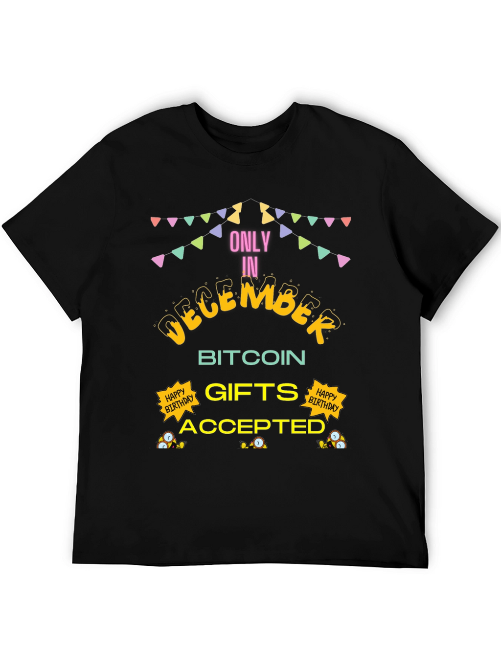 December Bitcoin Gifts Accepted Black T-Shirt