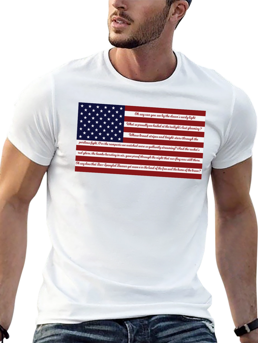 American Flag Star Spangled Banner Patriotic T-Shirt