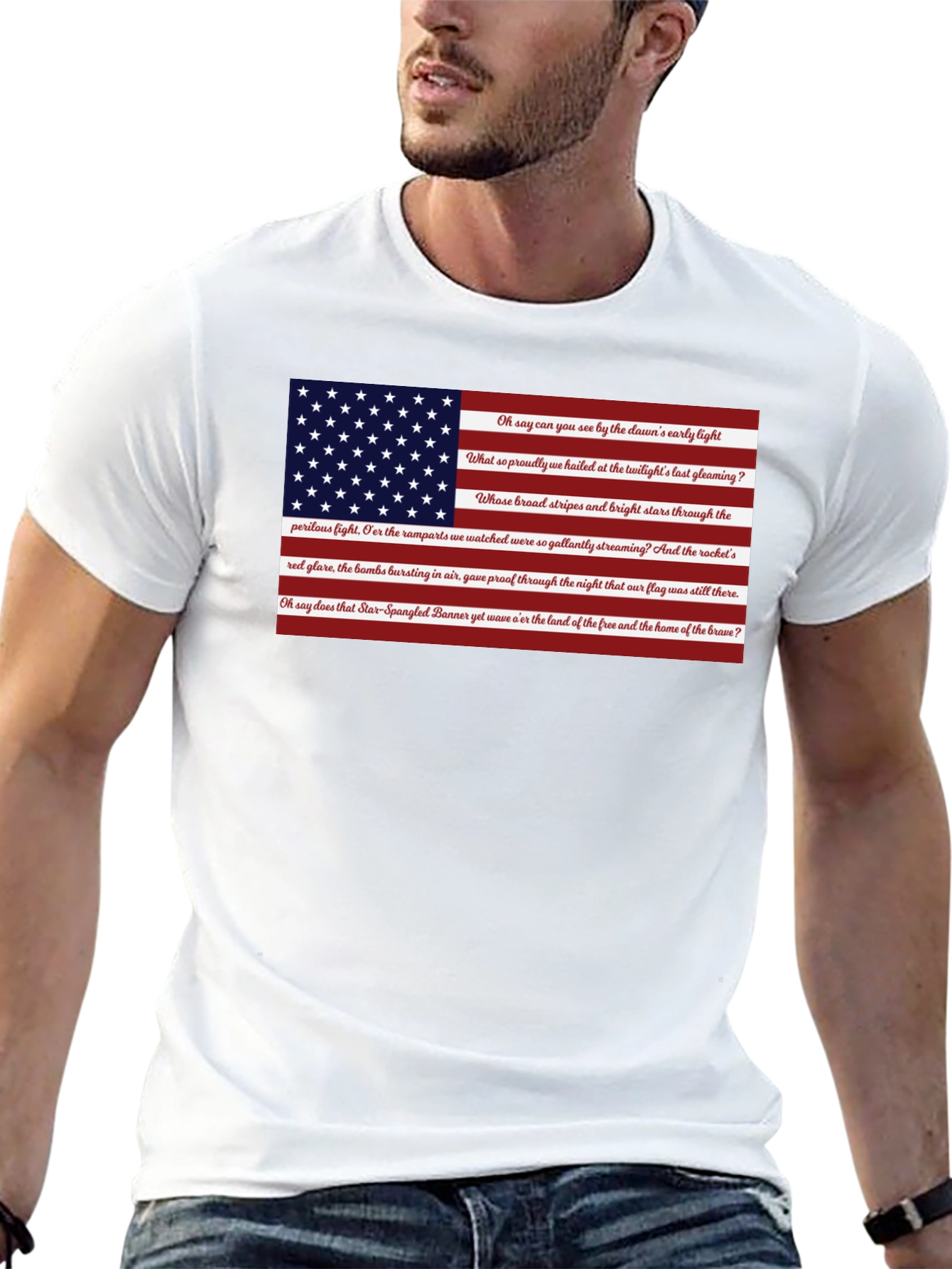 American Flag Star Spangled Banner Patriotic T-Shirt