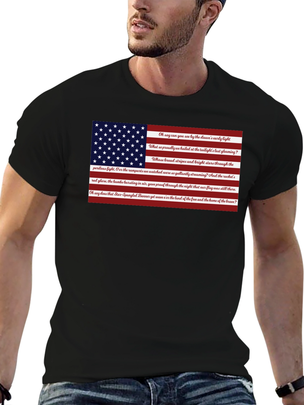American Flag Star Spangled Banner Patriotic T-Shirt