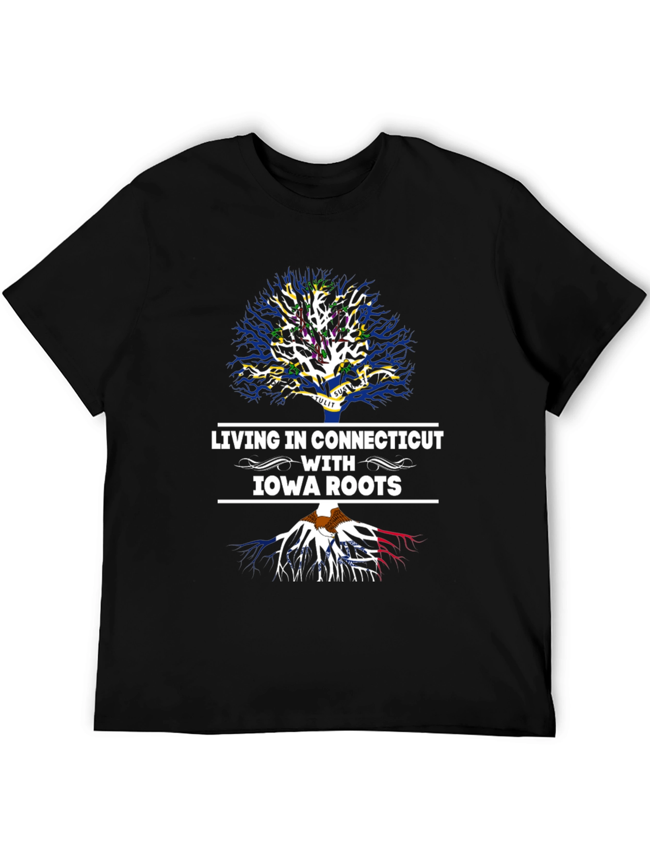 Living in Connecticut with Iowa Roots T-Shirt