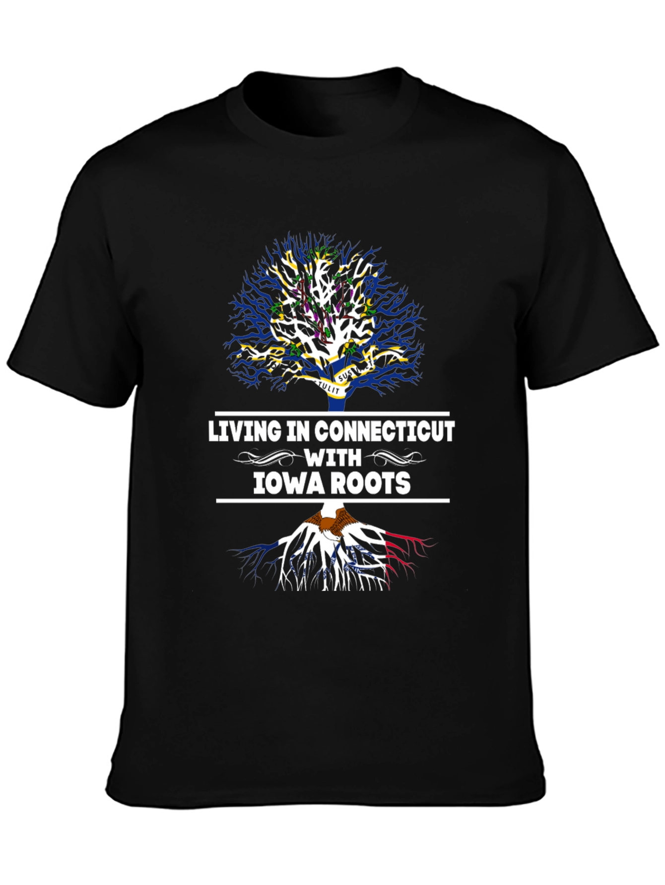 Living in Connecticut with Iowa Roots T-Shirt