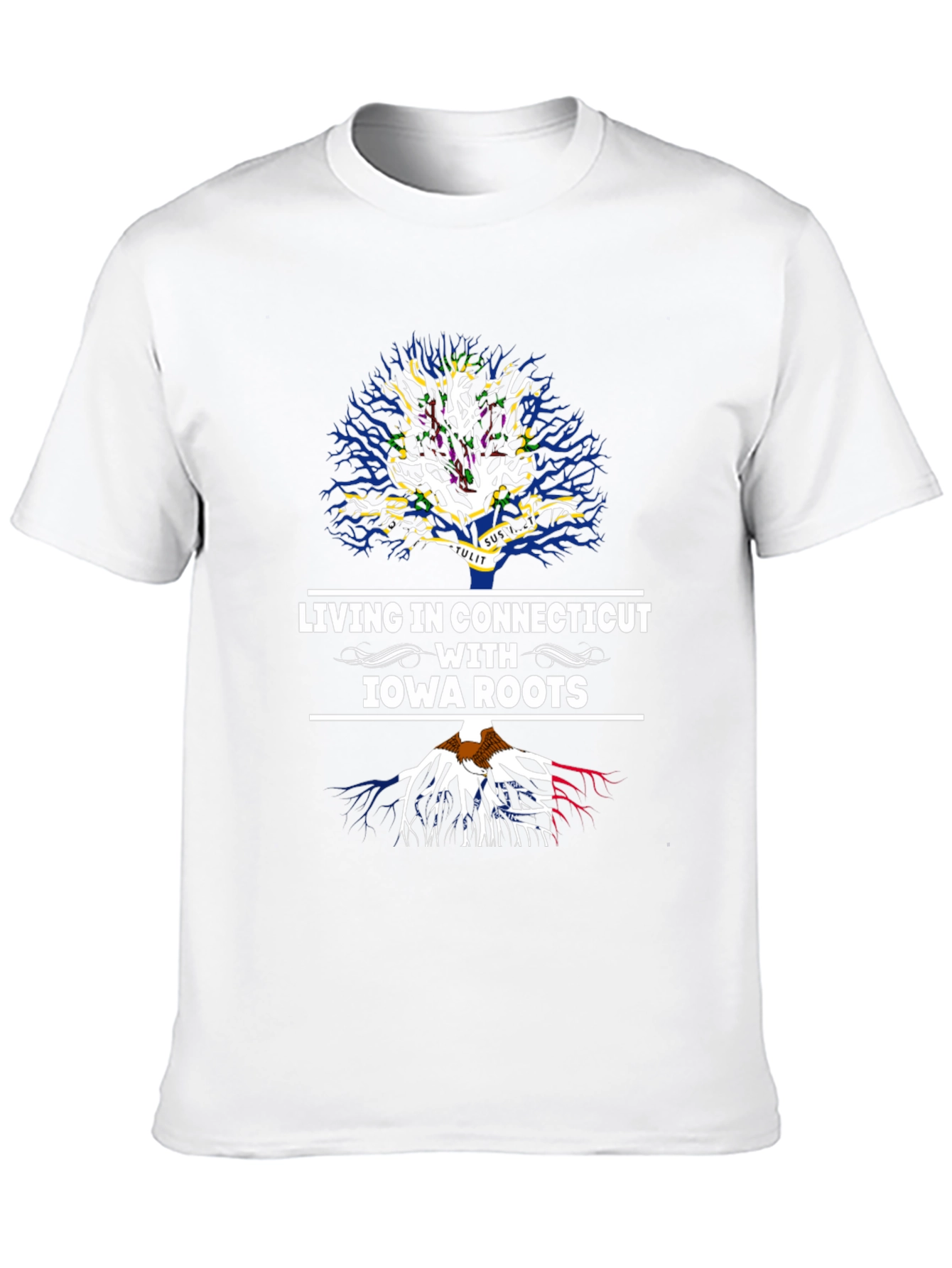 Living in Connecticut with Iowa Roots T-Shirt