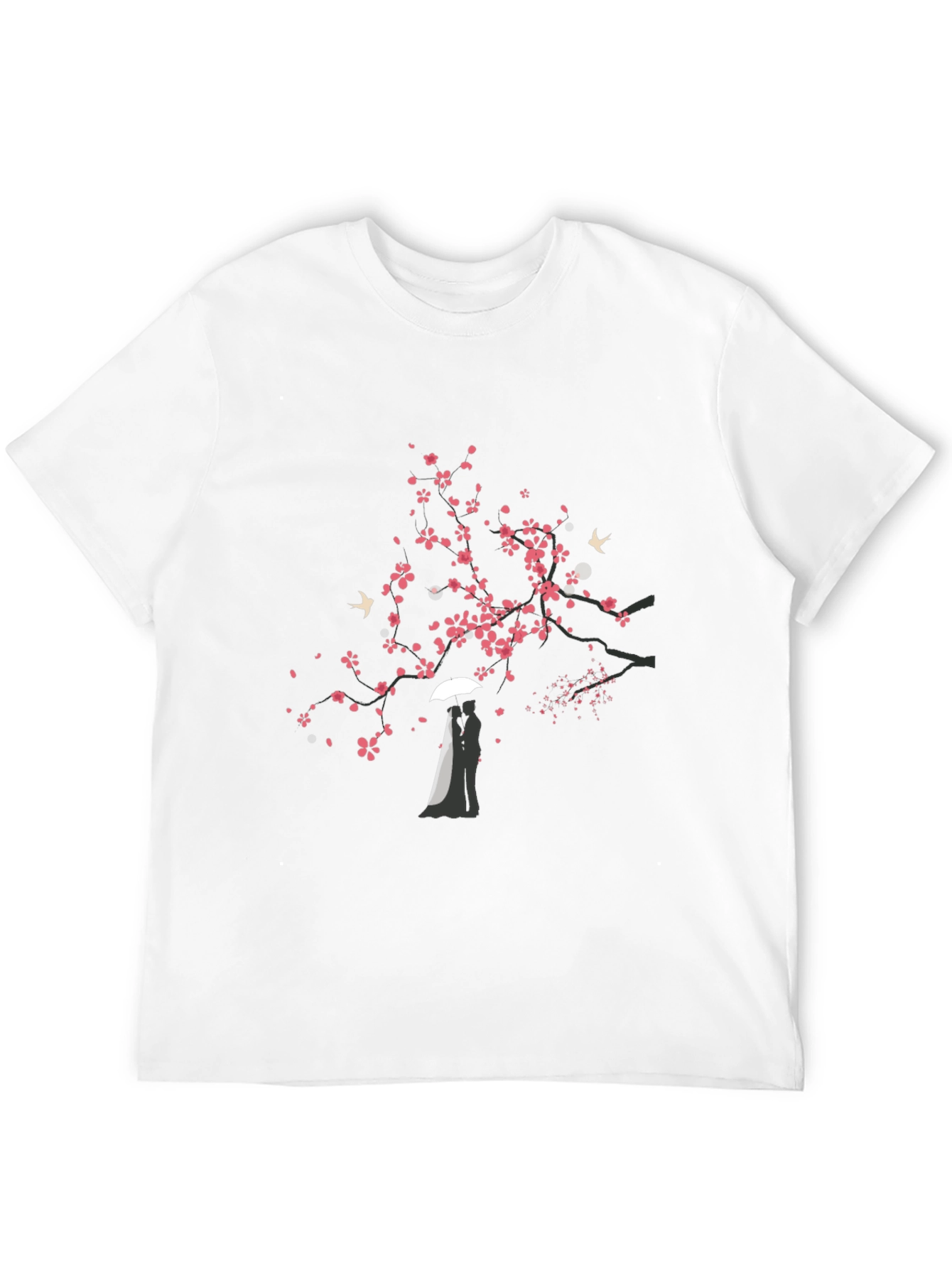 Romantic Tree Graphic Black T-Shirt