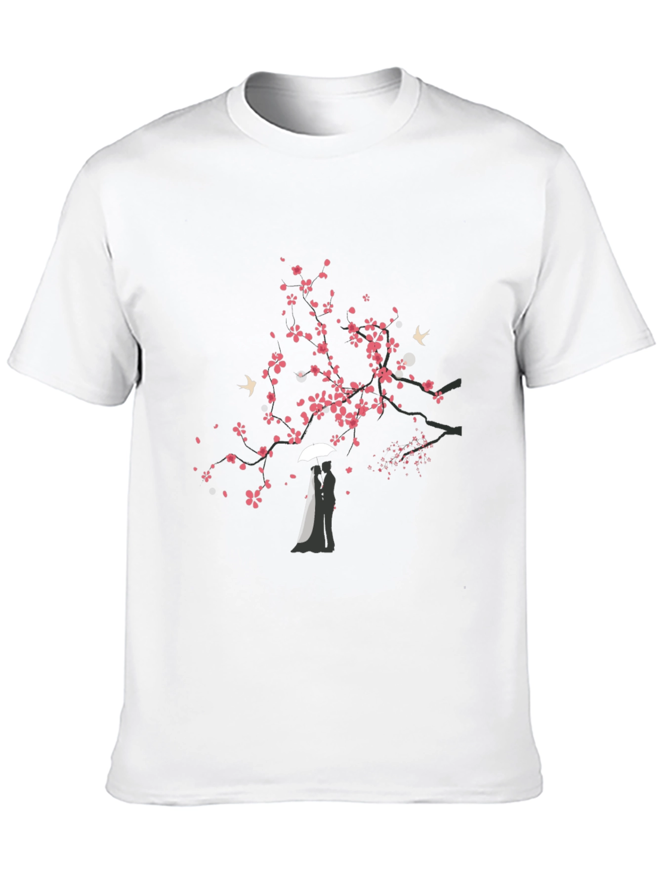 Romantic Tree Graphic Black T-Shirt