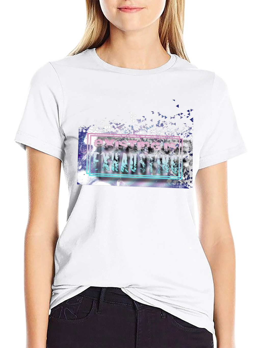 Existing is Exhausting Graphic Tee - Unisex Black T-Shirt