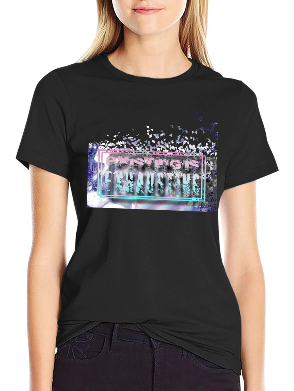 Existing is Exhausting Graphic Tee - Unisex Black T-Shirt