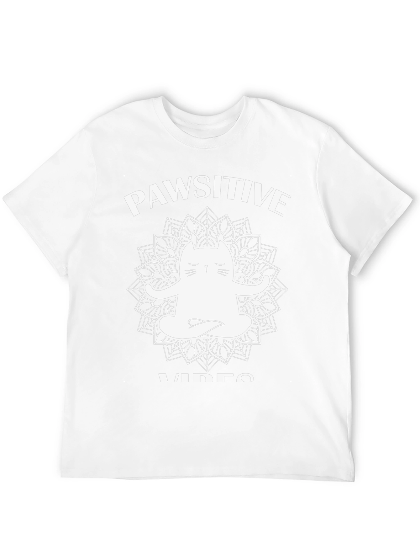 Pawsitive Vibes Cat Mandala Graphic Tee