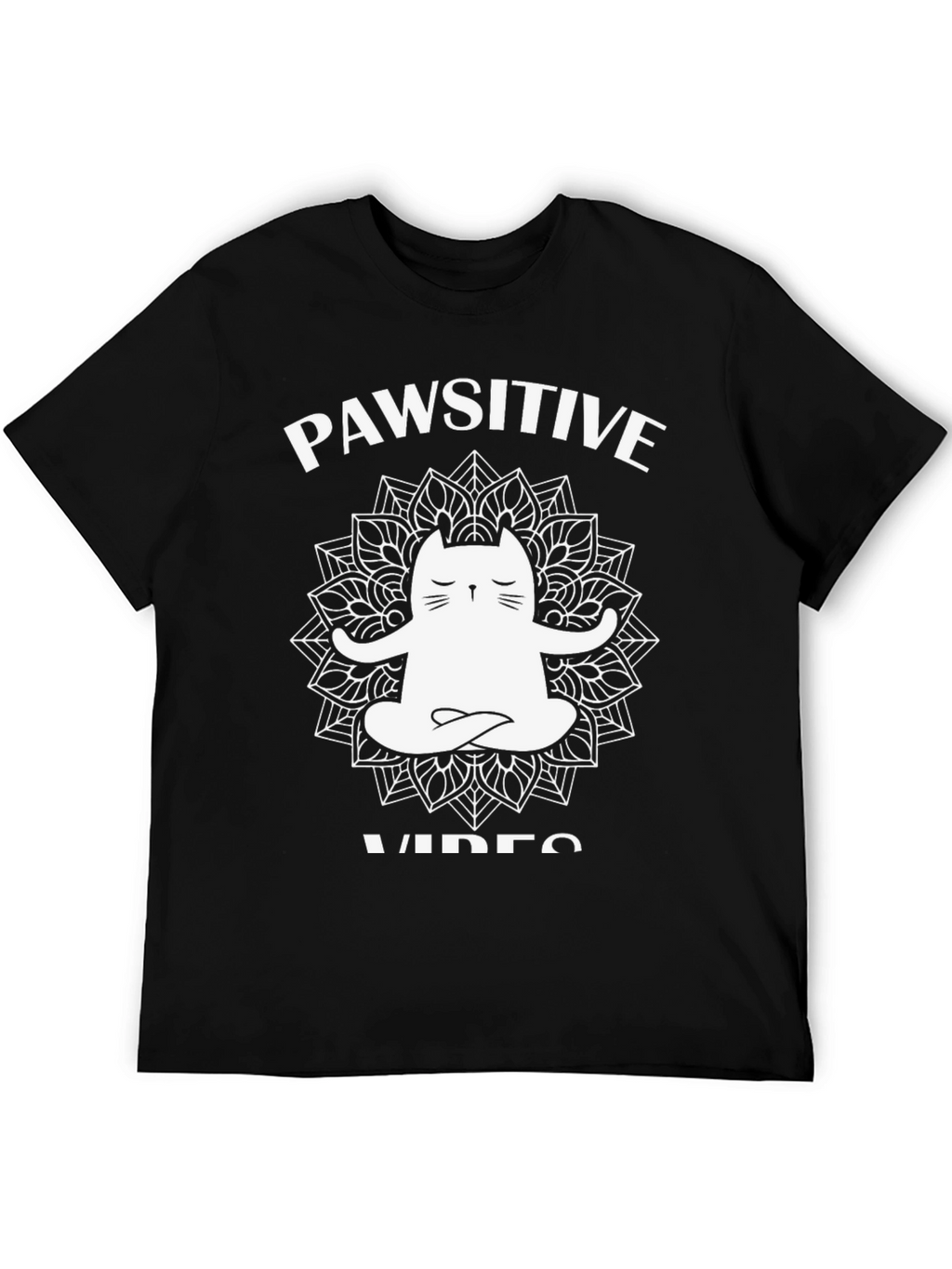 Pawsitive Vibes Cat Mandala Graphic Tee