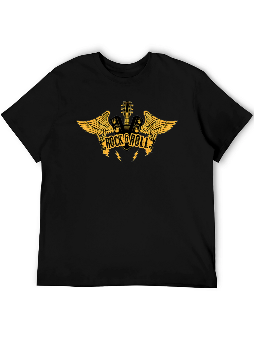 Rock & Roll Guitar Graphic Black T-Shirt