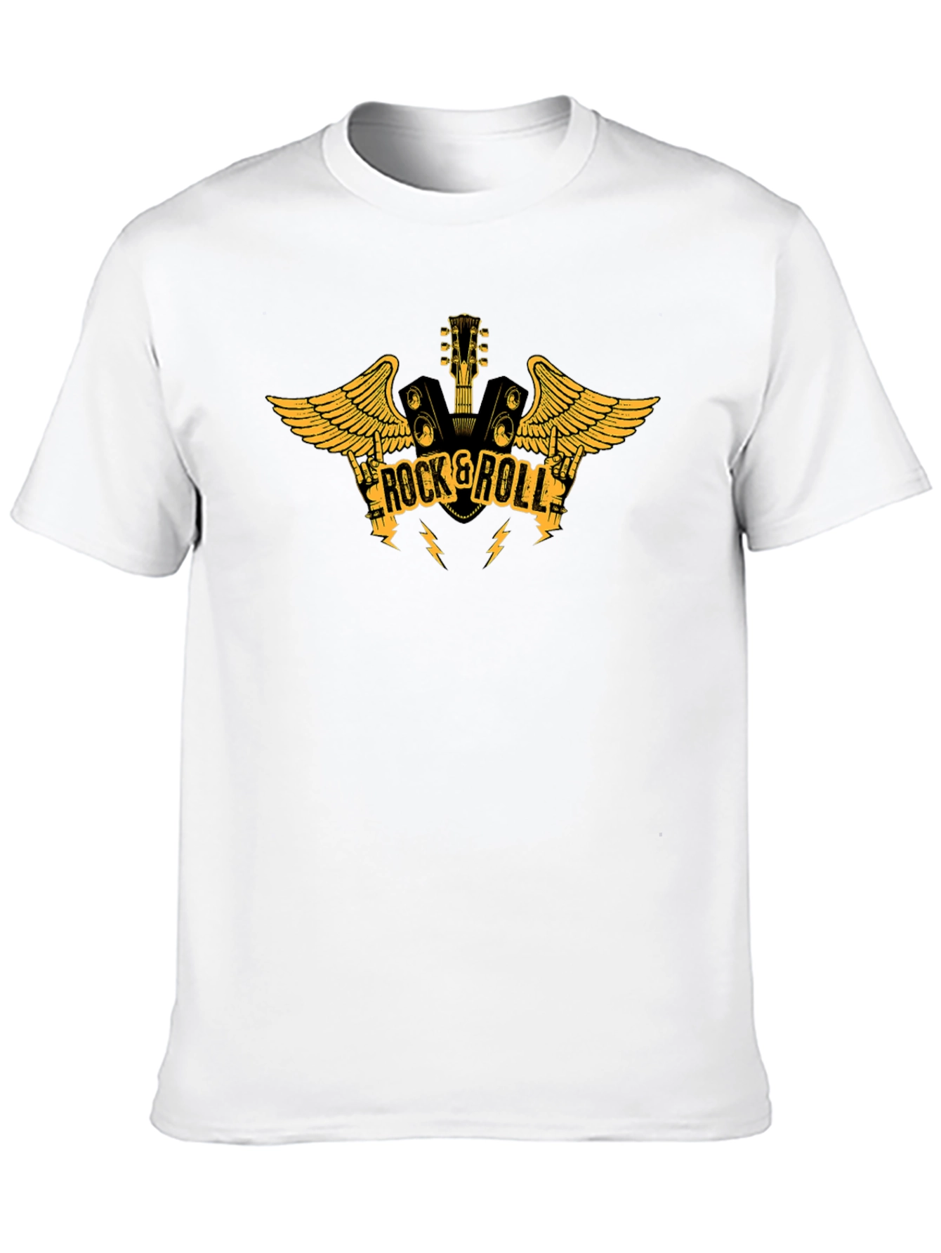 Rock & Roll Guitar Graphic Black T-Shirt