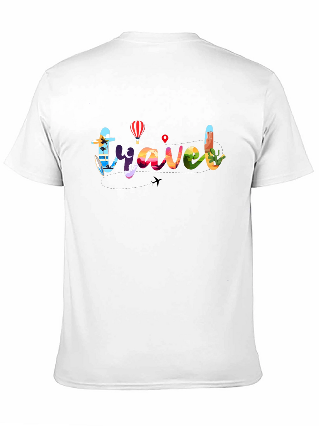 Travel Graphic T-Shirt - Mens Black Crew Neck