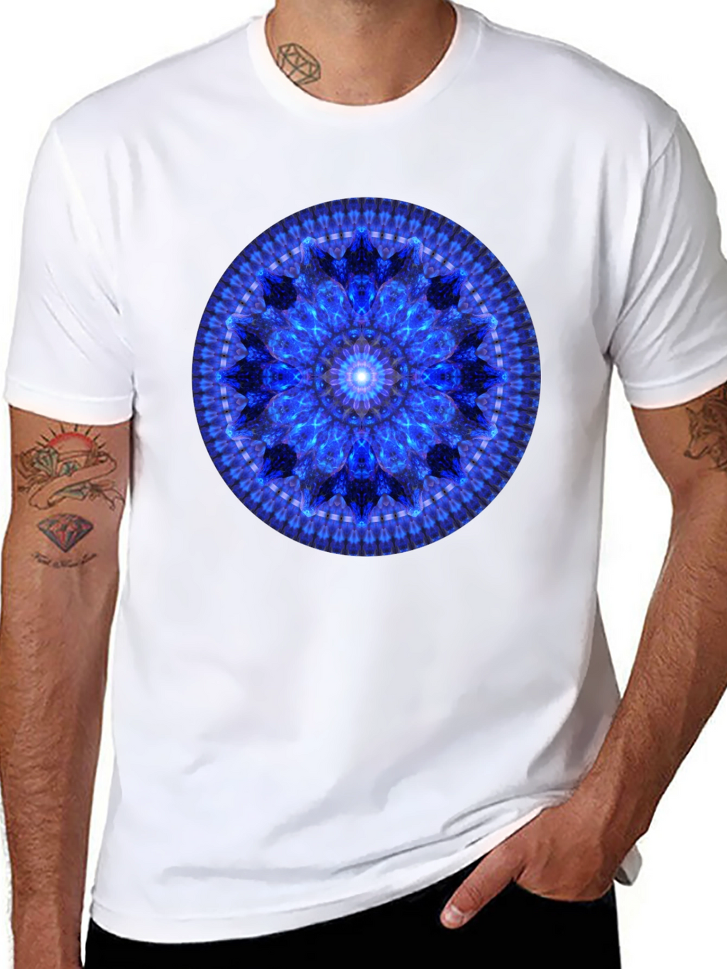 Blue Mandala Graphic T-Shirt