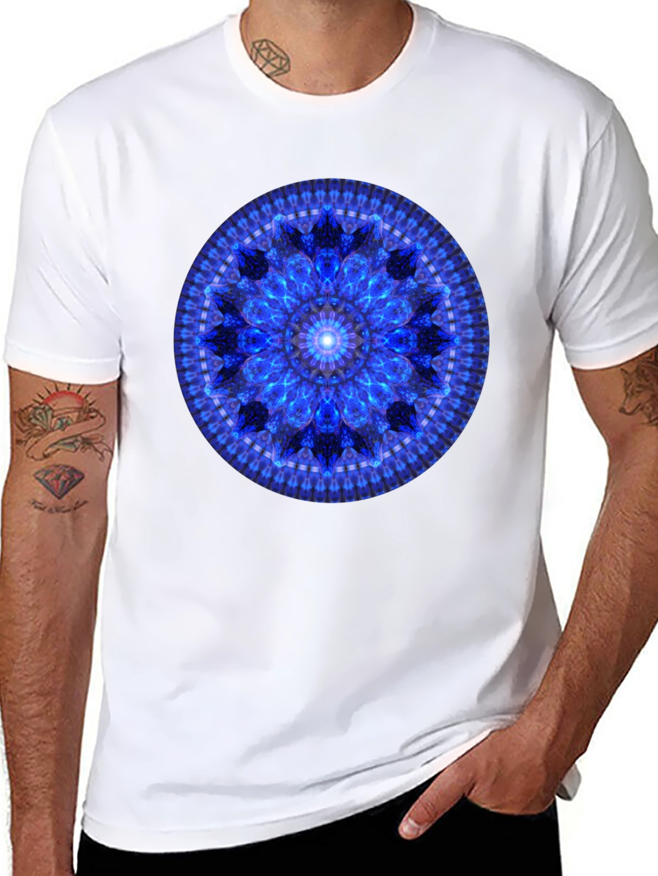 Blue Mandala Graphic T-Shirt