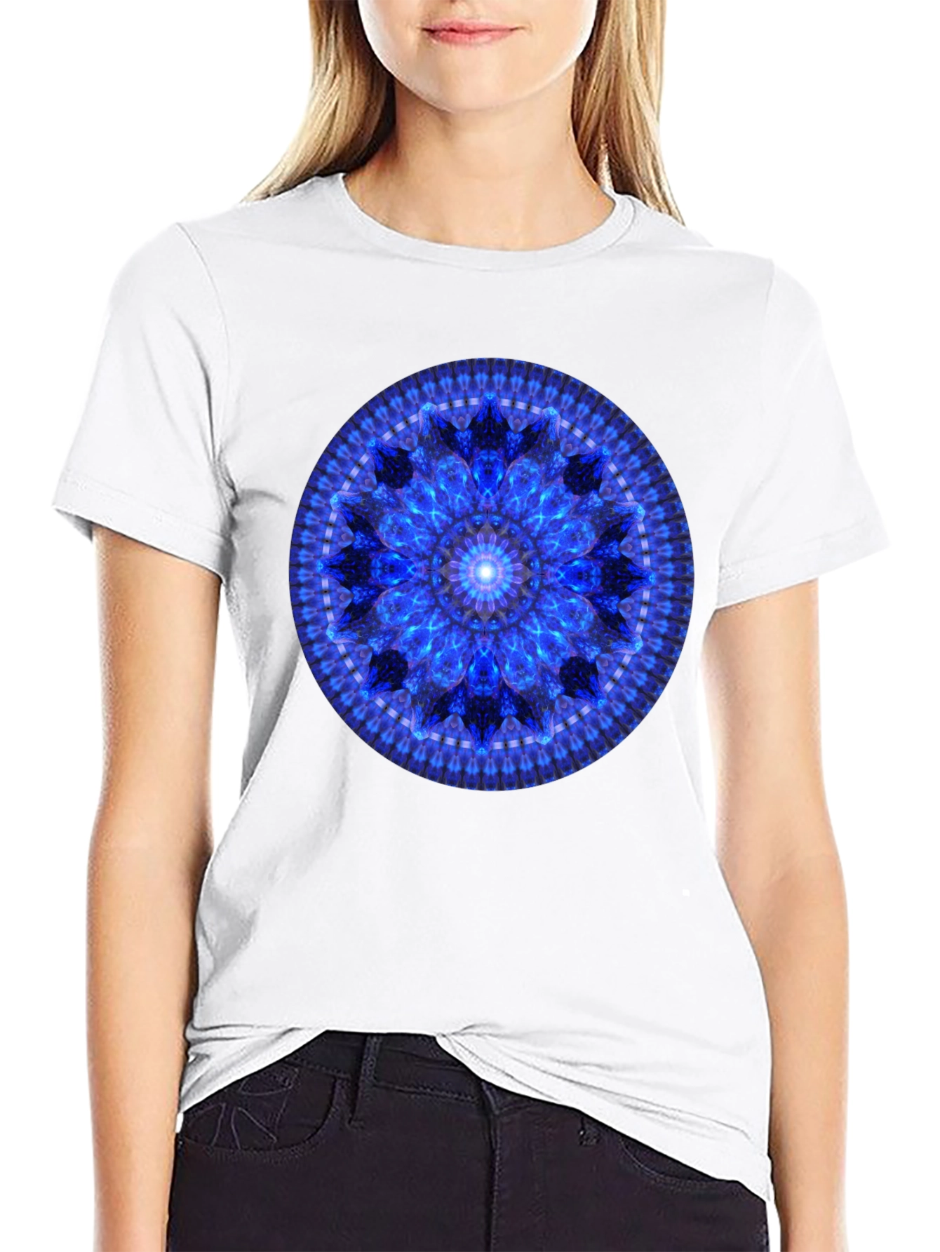 Blue Mandala Graphic T-Shirt