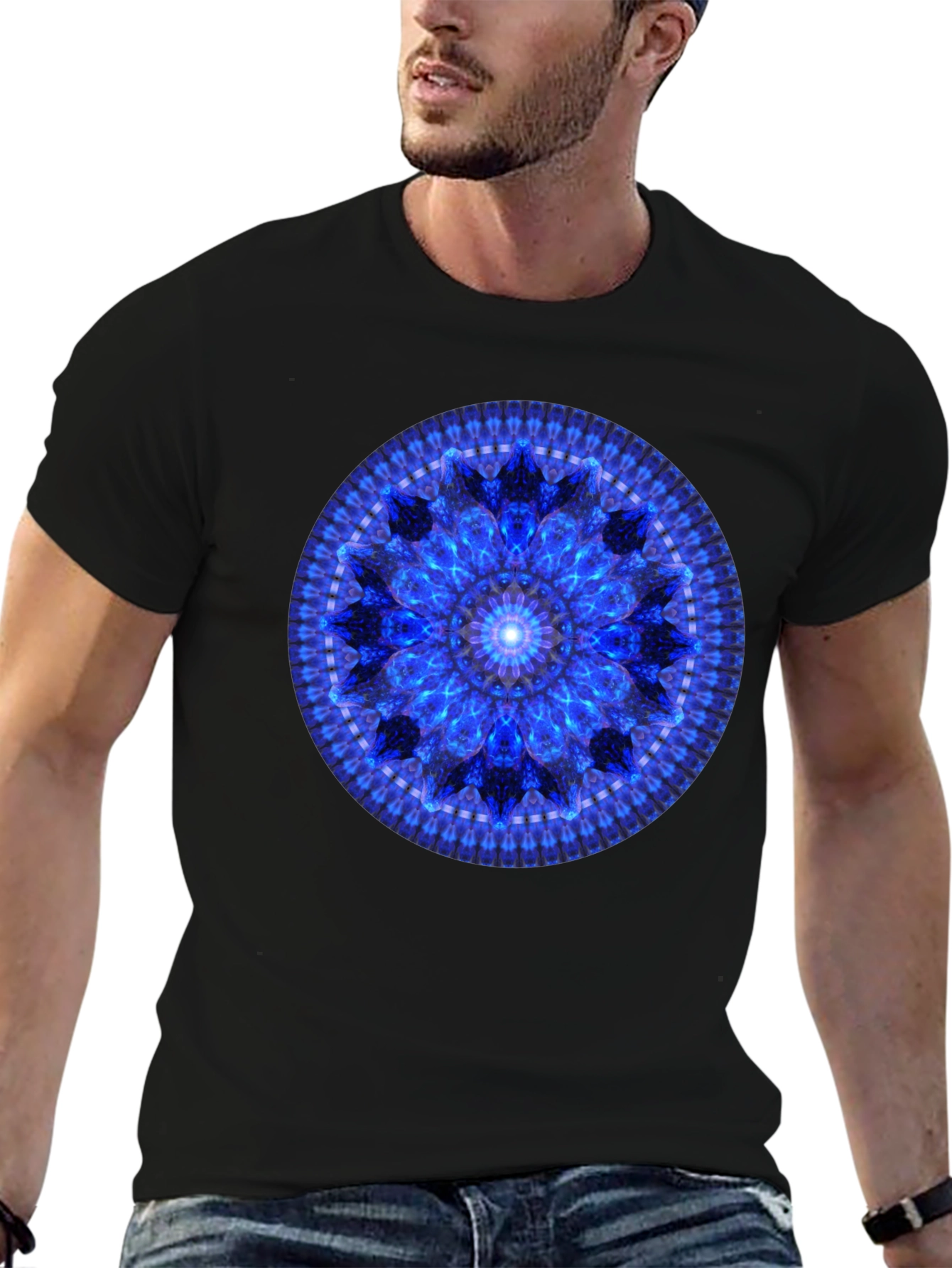 Blue Mandala Graphic T-Shirt