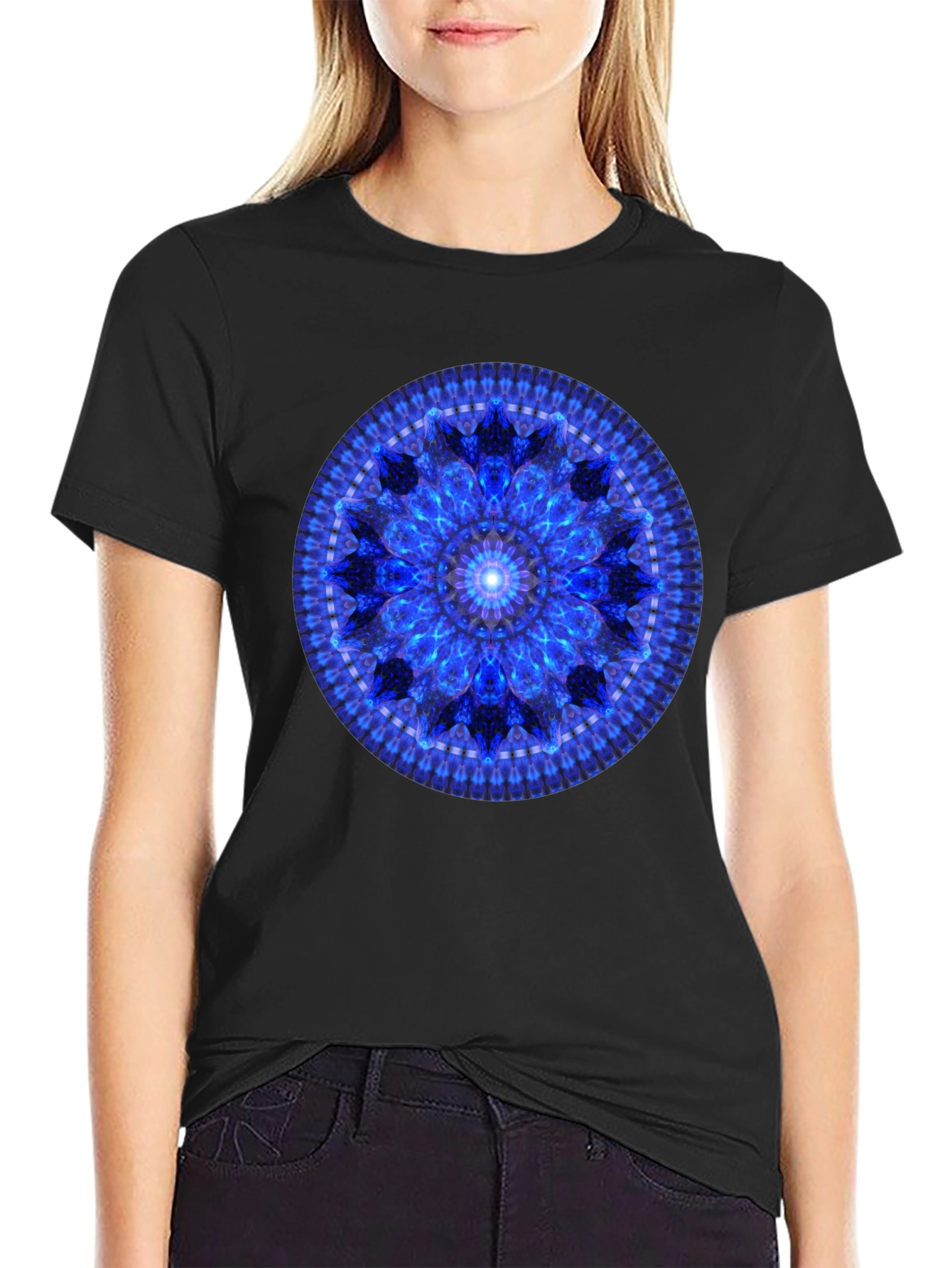 Blue Mandala Graphic T-Shirt