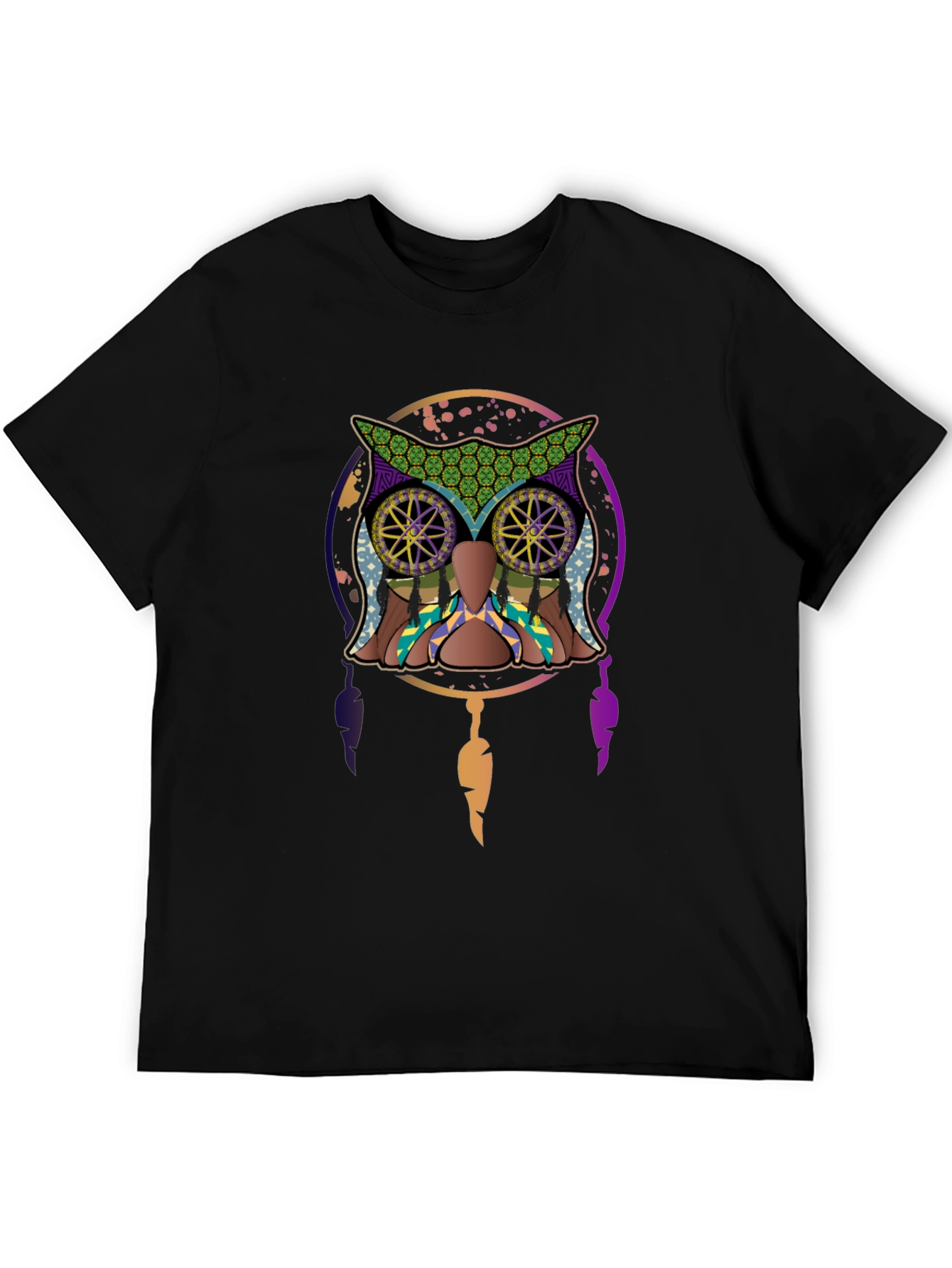 Owl Dreamcatcher Graphic Tee - Mens Black T-Shirt