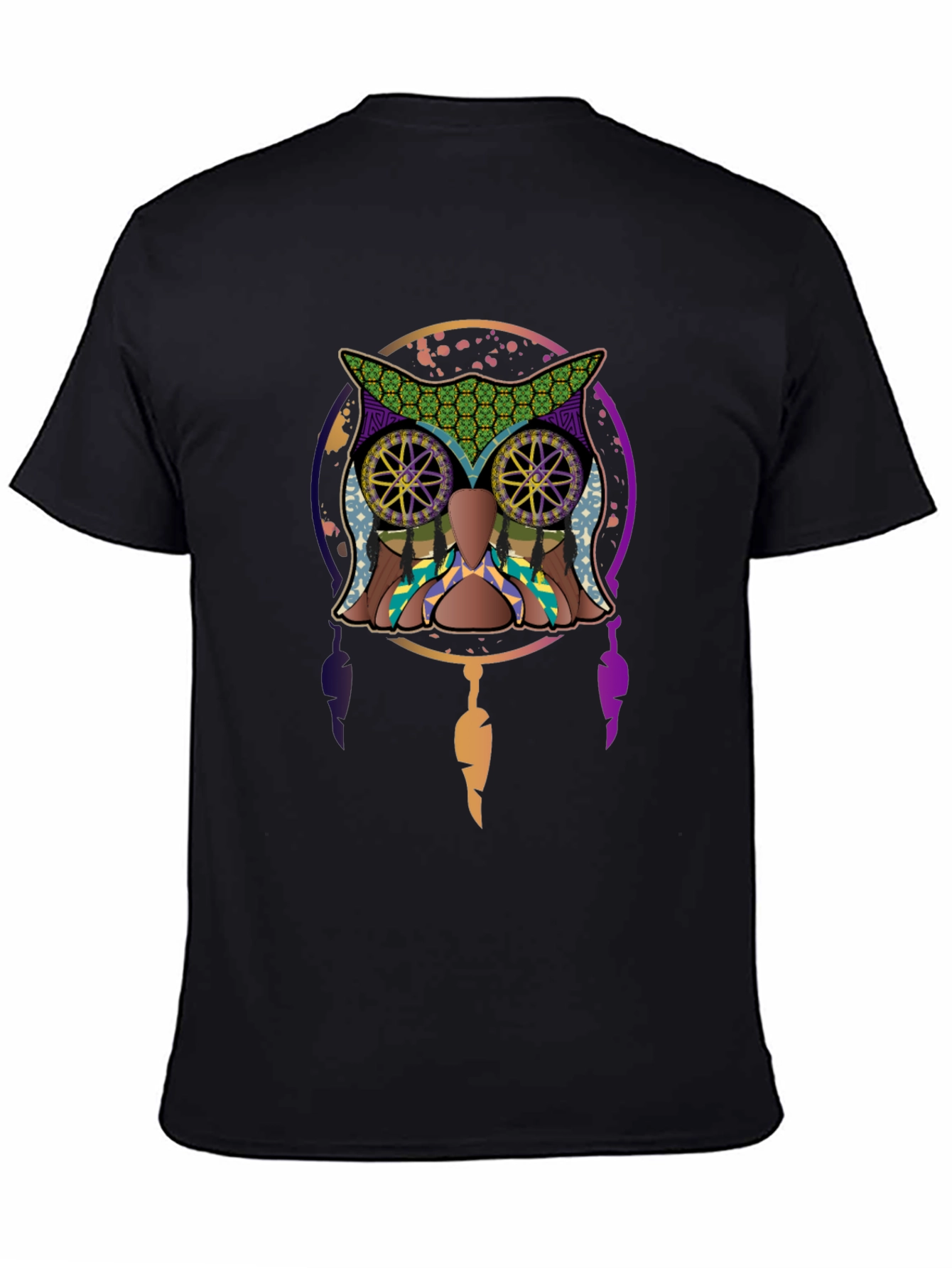 Owl Dreamcatcher Graphic Tee - Mens Black T-Shirt