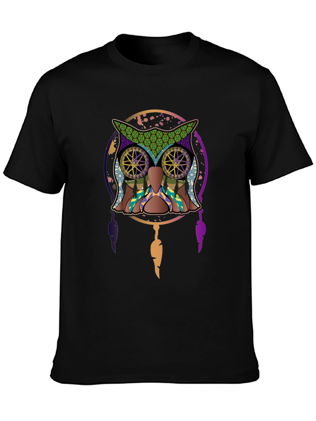 Owl Dreamcatcher Graphic Tee - Mens Black T-Shirt