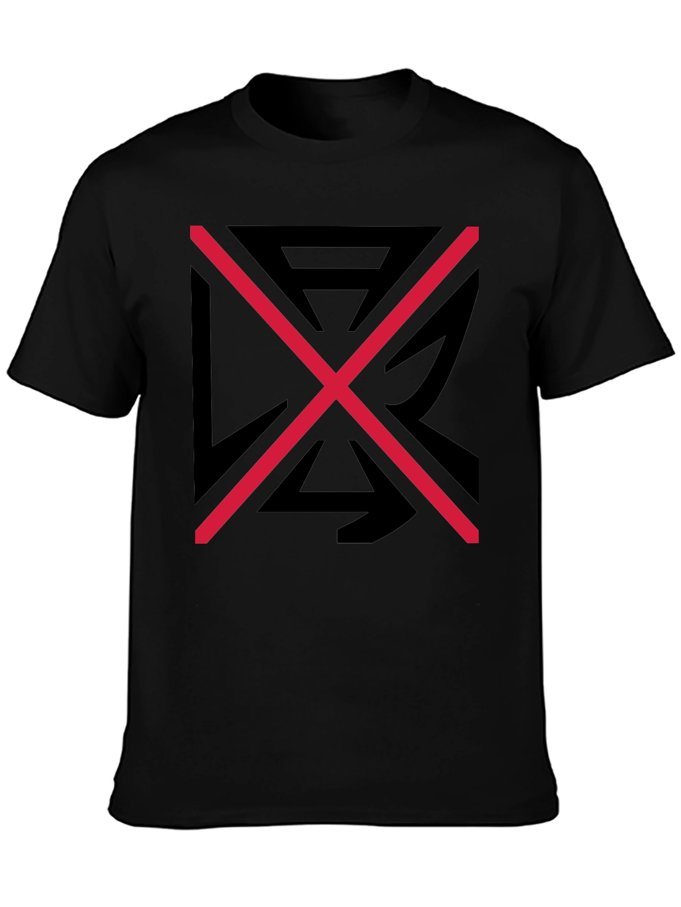 Graphic Tee: Black Shirt with Red X Design