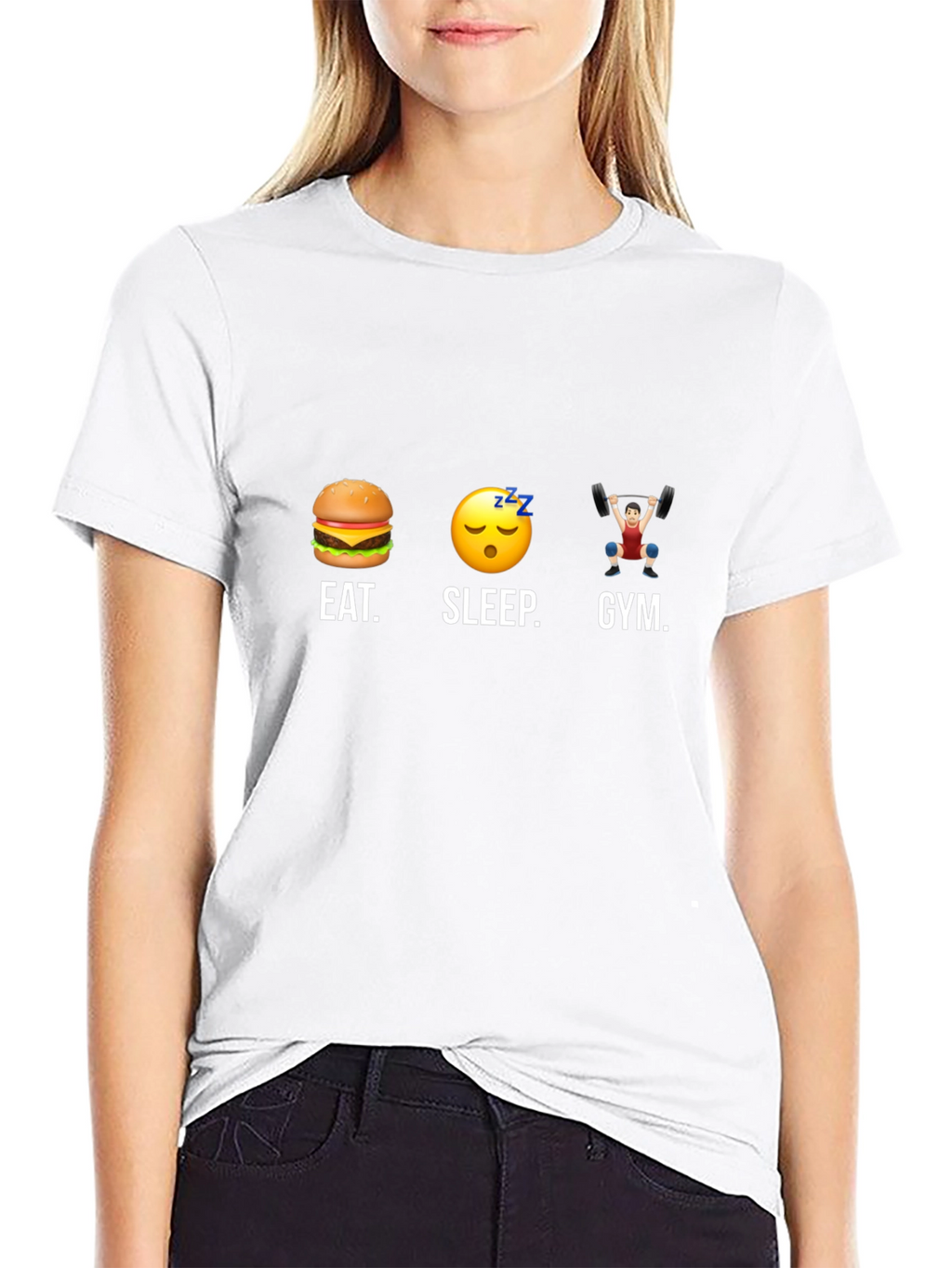 Eat Sleep Gym Black Graphic T-Shirt