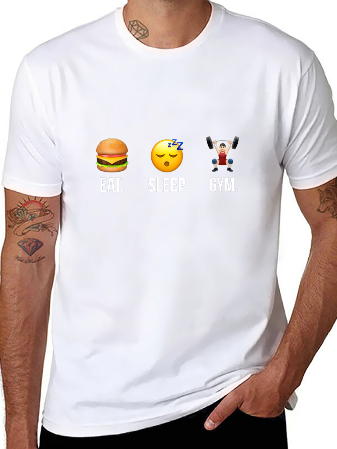 Eat Sleep Gym Black Graphic T-Shirt