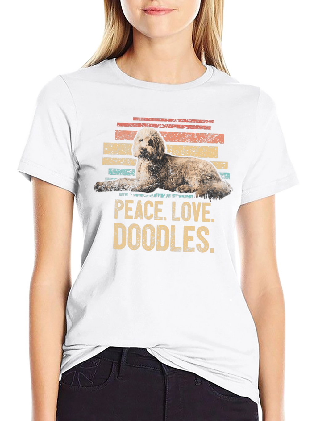 Peace Love Doodles Dog T-Shirt