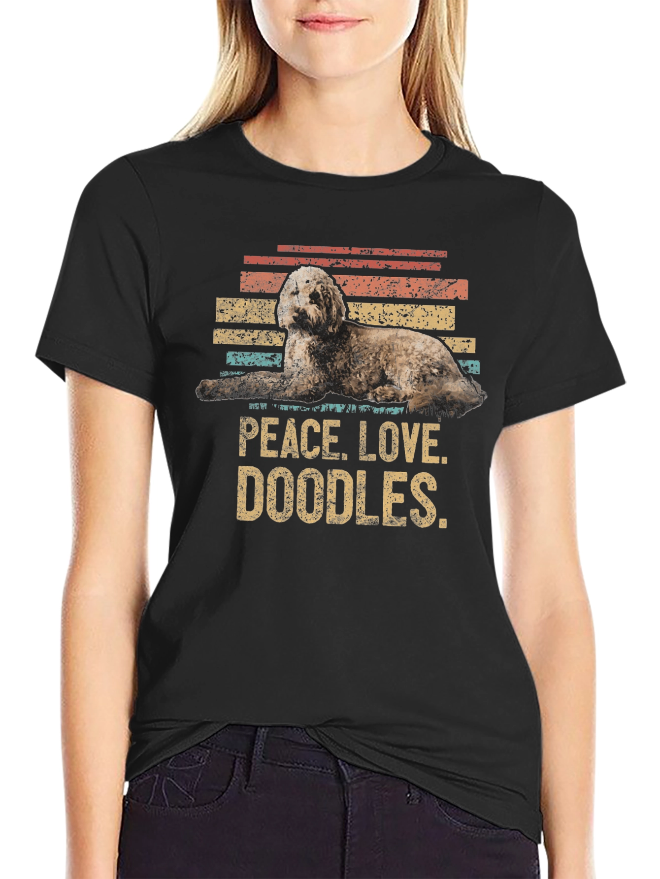 Peace Love Doodles Dog T-Shirt