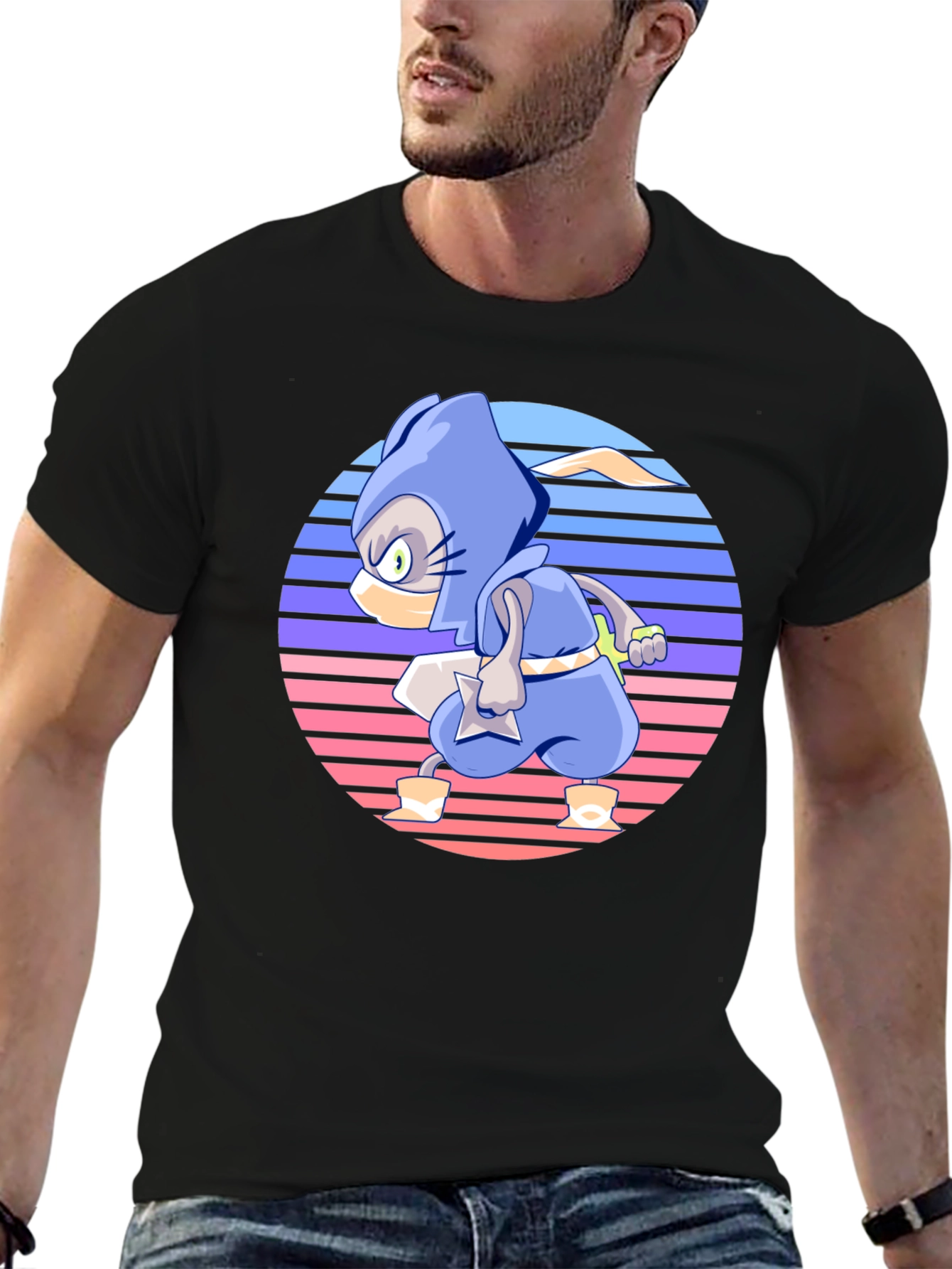Retro Ninja Cartoon T-Shirt