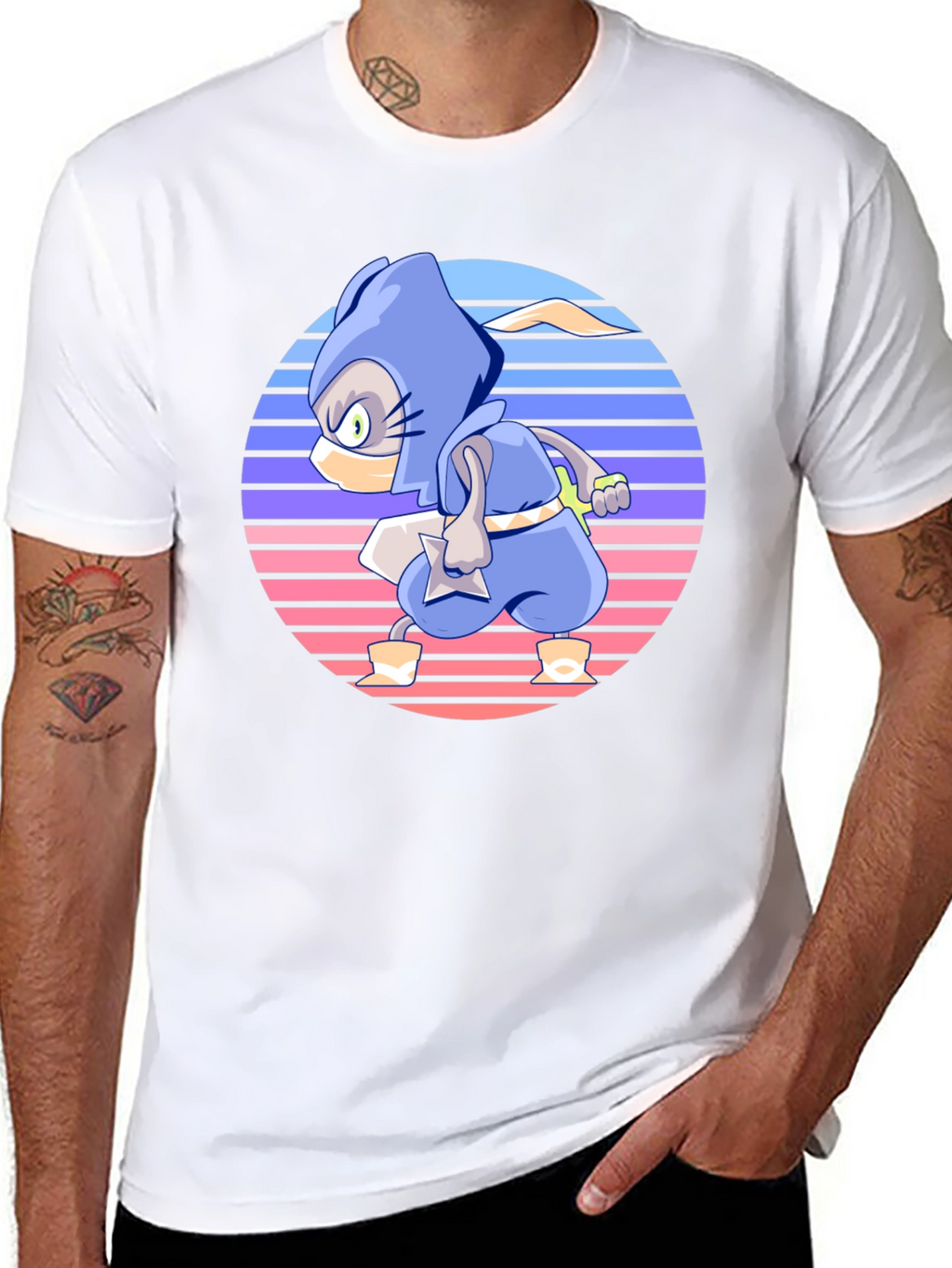 Retro Ninja Cartoon T-Shirt