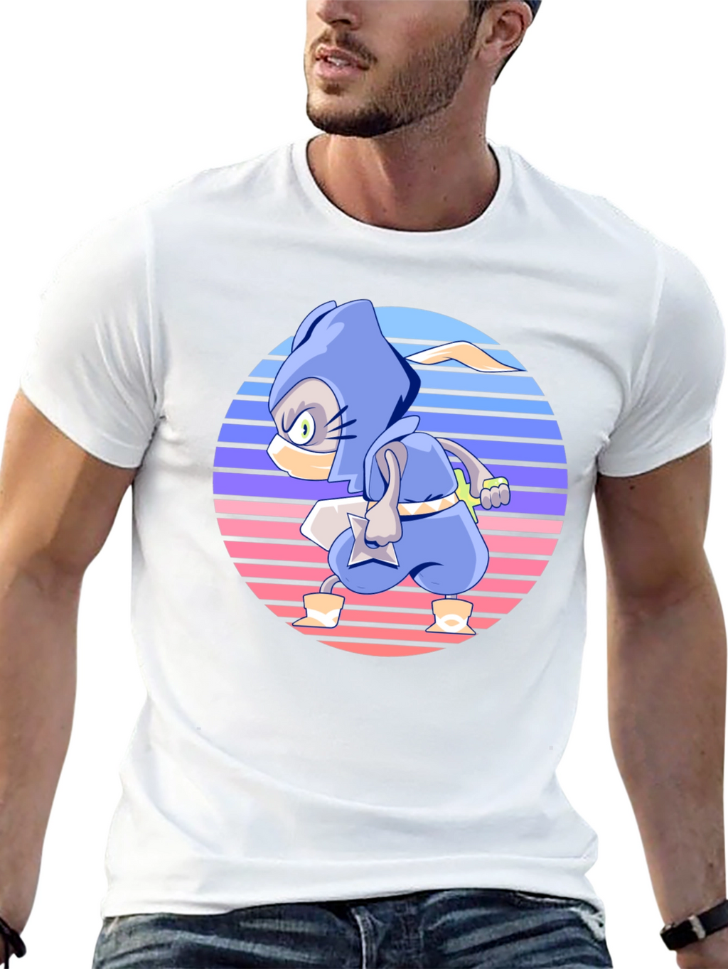 Retro Ninja Cartoon T-Shirt