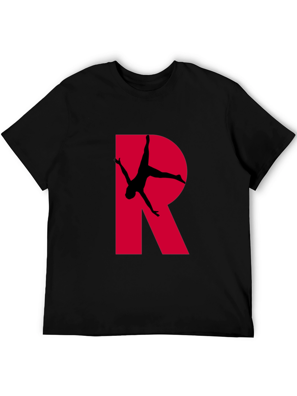 Gymnast Letter R T-Shirt - Black