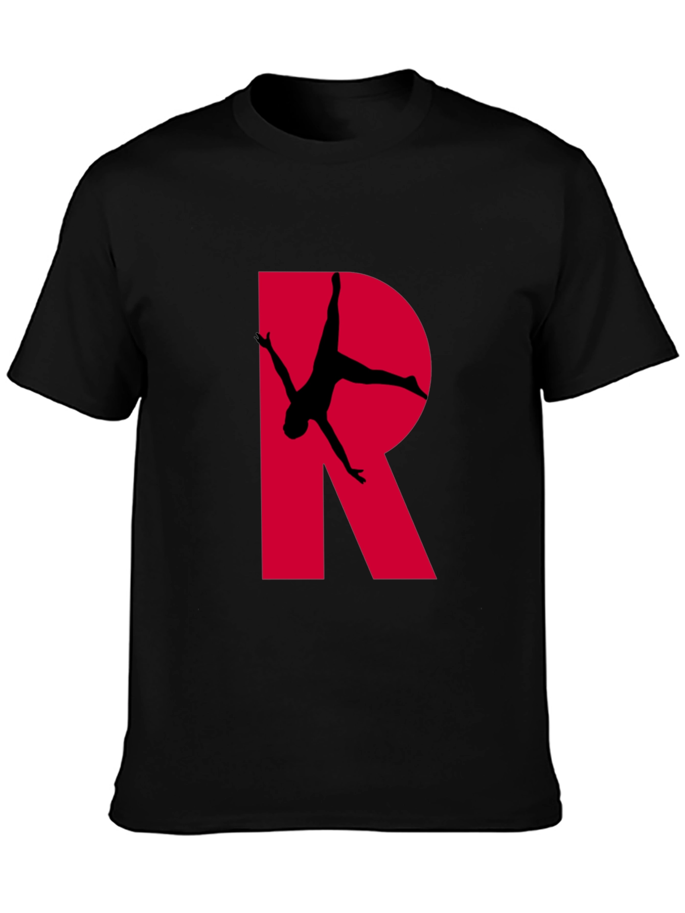 Gymnast Letter R T-Shirt - Black