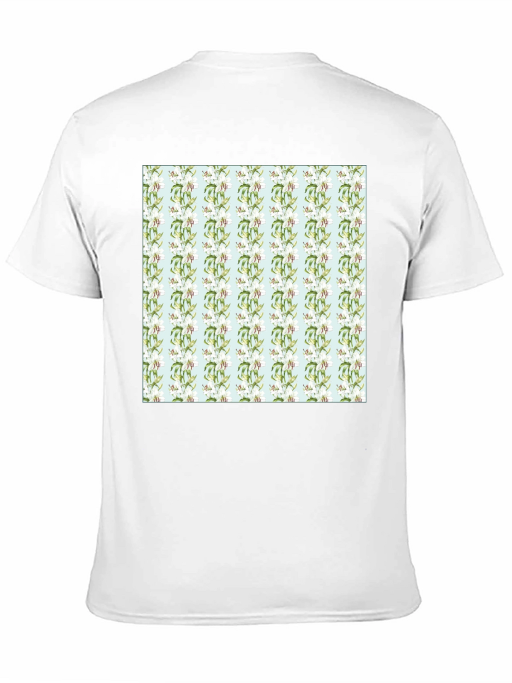 Floral Pattern Mens Black Tee
