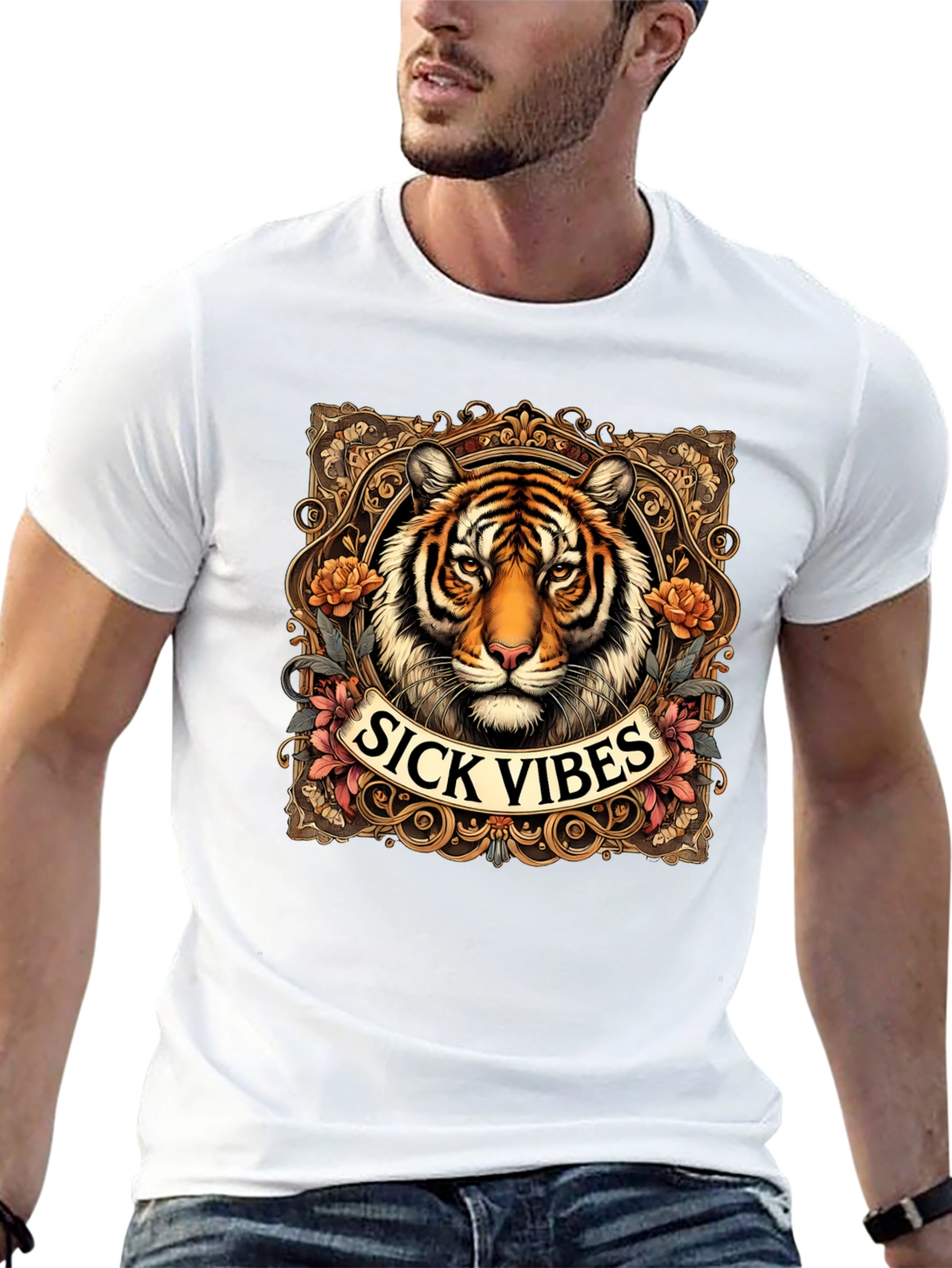 Sick Vibes Tiger Graphic T-Shirt
