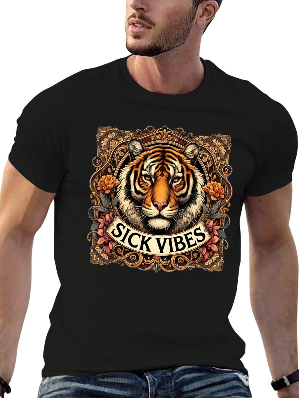 Sick Vibes Tiger Graphic T-Shirt