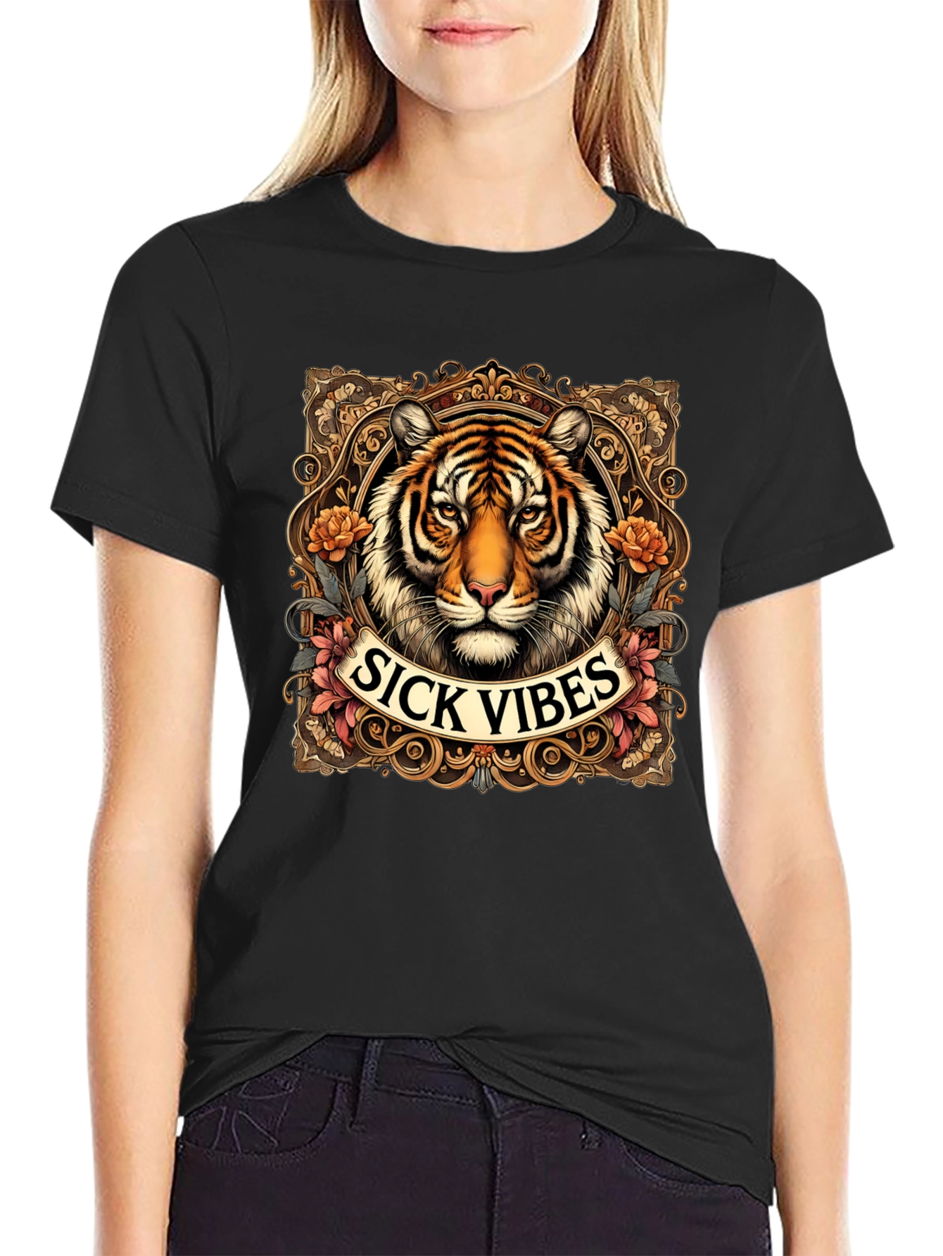 Sick Vibes Tiger Graphic T-Shirt